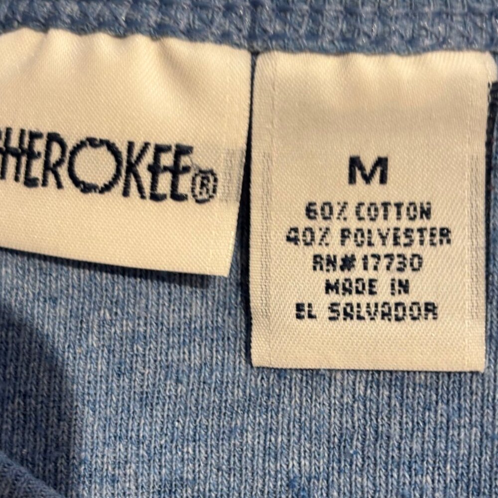 Cherokee women's heather‎ blue ribbed long sleeve t-shirt sz M - Picture 7 of 10